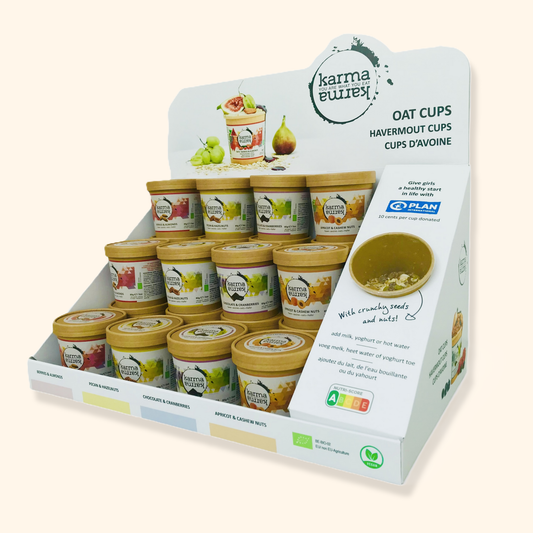 2x  4 smaken x 12 havercups + GRATIS display